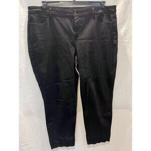 Talbots Pants Flawless Slim Ankle Eyelet Scalloped Hem Black Size 20W Preppy